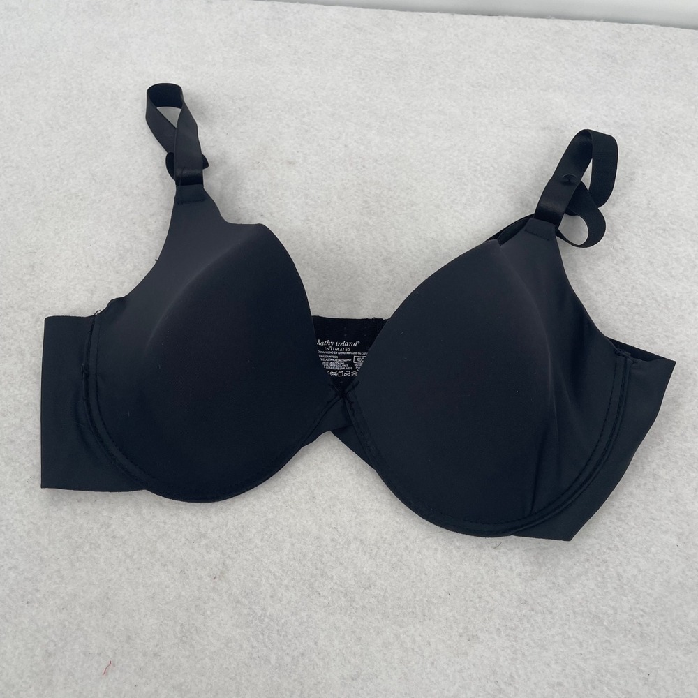 Kathy Ireland Intimates T-Shirt Bra Black Underwire 40D 3FKBRA598